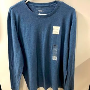 New Mens Large Super Soft Long Sleeve Tee Blue